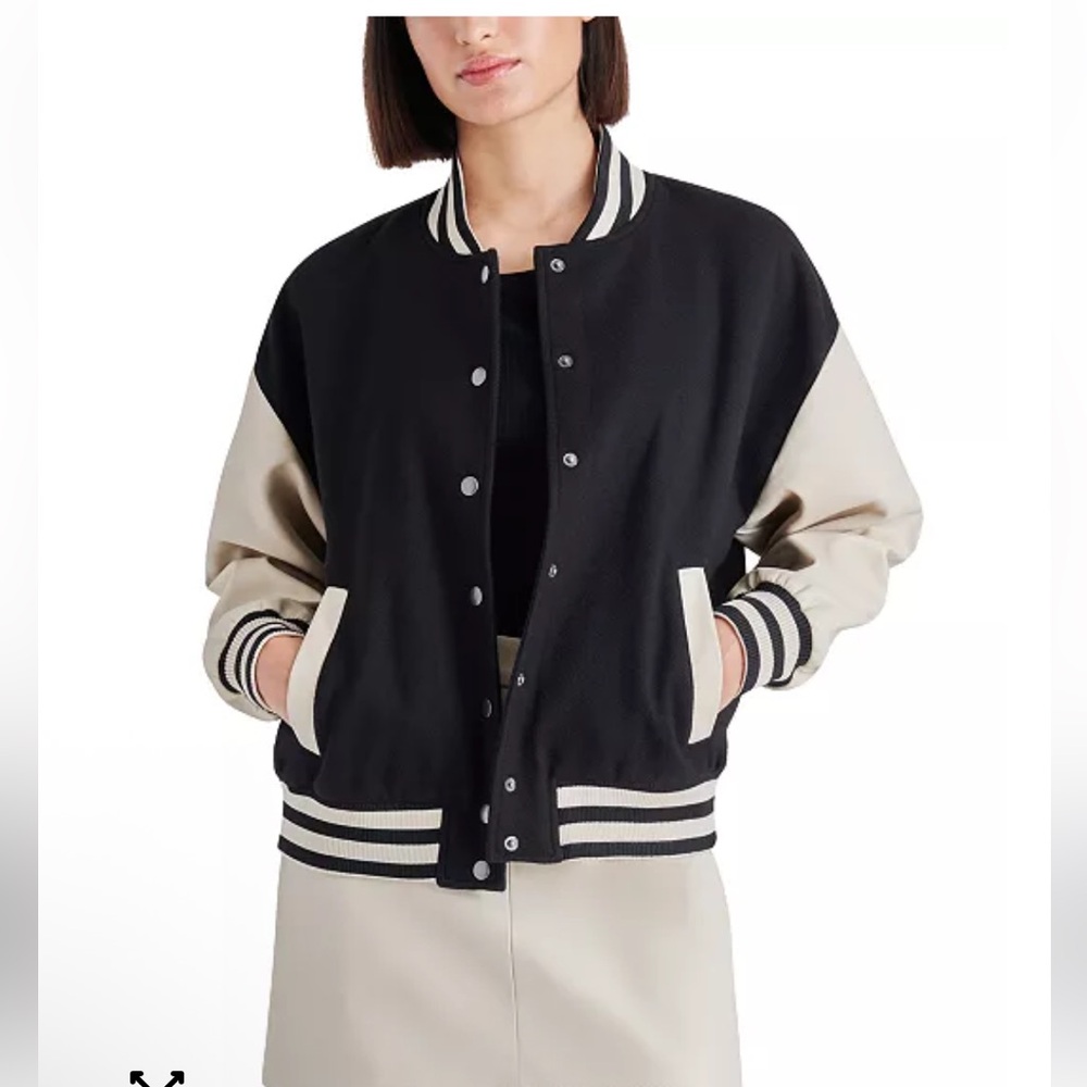 Steve Madden
Women's Alexandra Varsity Jacket. NWOT. Sz Small. PTP 21". - Picture 3 of 10